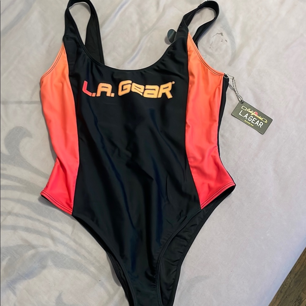 LA Gear Black and Orange Swimsuit NEW